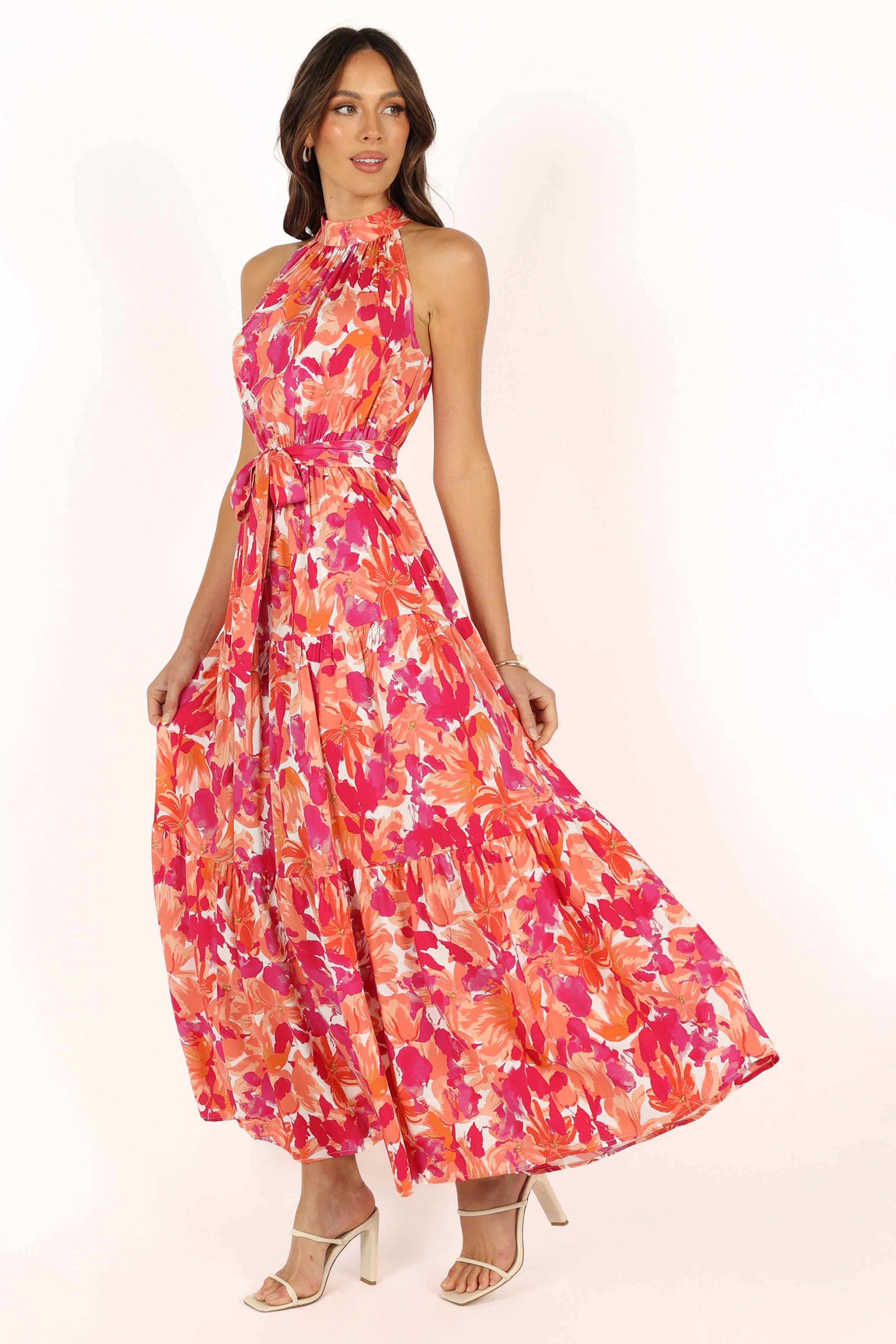 Caroline Maxi Dress - Red Orange