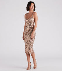 Adora Formal Sequin Midi Dress