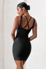 Jetsetter | Black Bandage Wired Mini Dress With Shaping Seam Detail