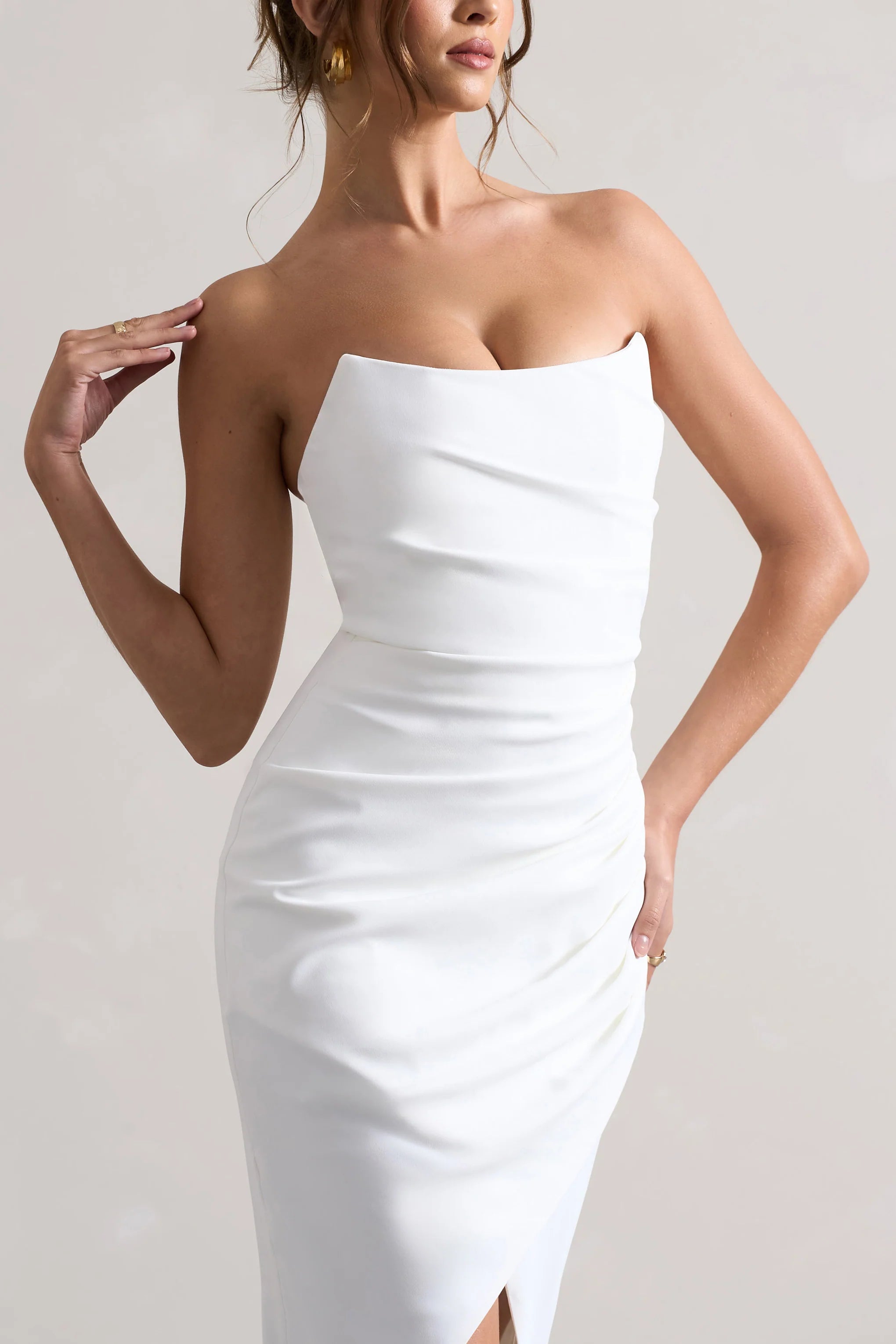 Soulmate | White Bandeau Midi dress