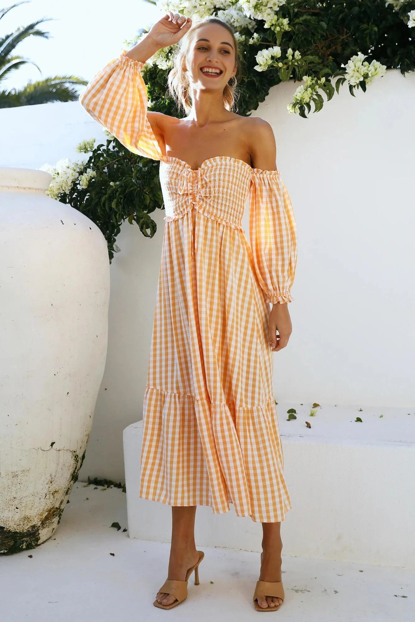 Kiss Me At Sunset Midi Dress Orange