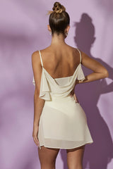 Draped Corset Mini Dress in White