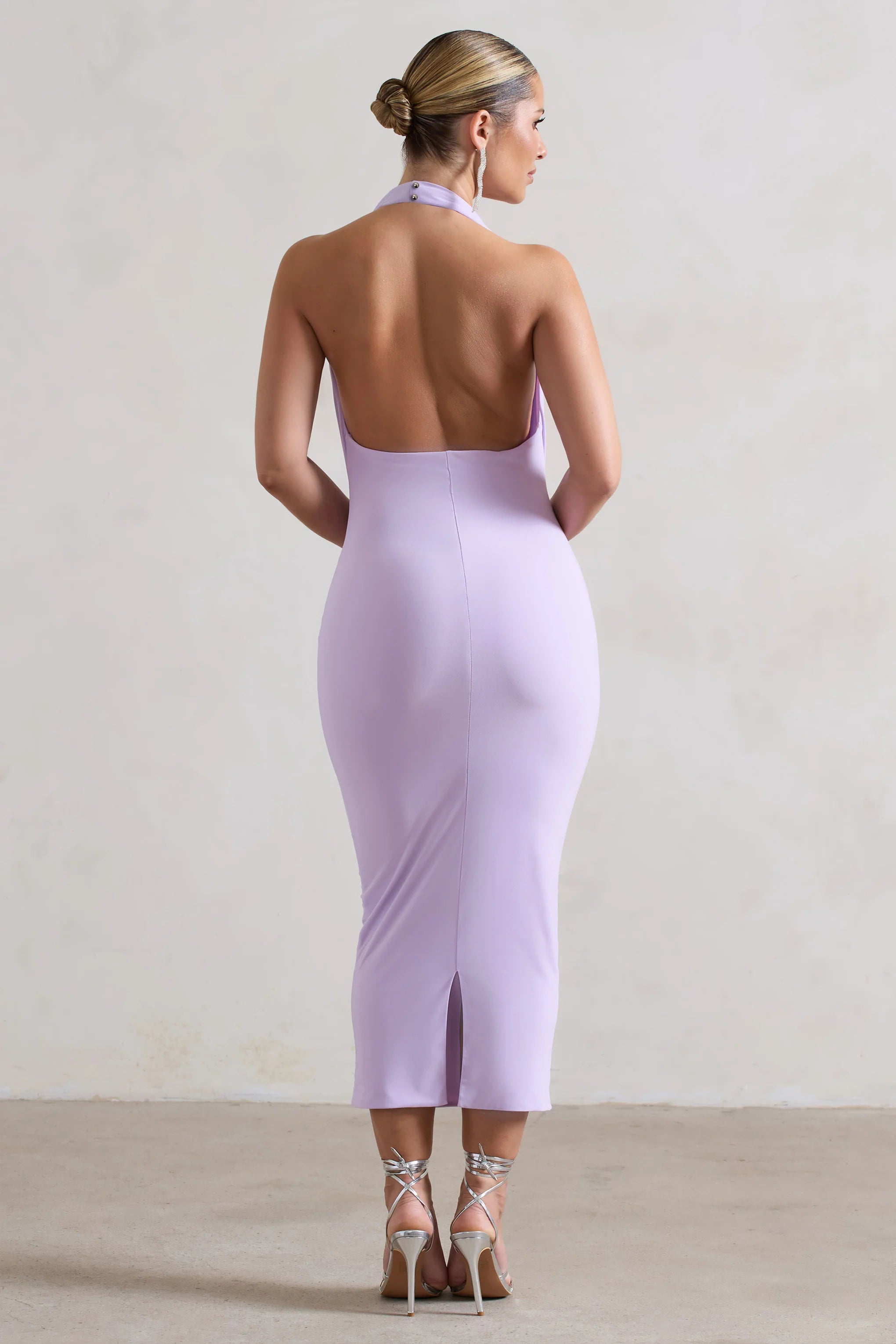 Roulette | Lilac Cowl-Neck Midi Dress