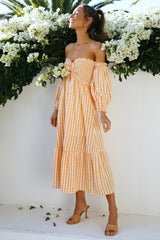 Kiss Me At Sunset Midi Dress Orange