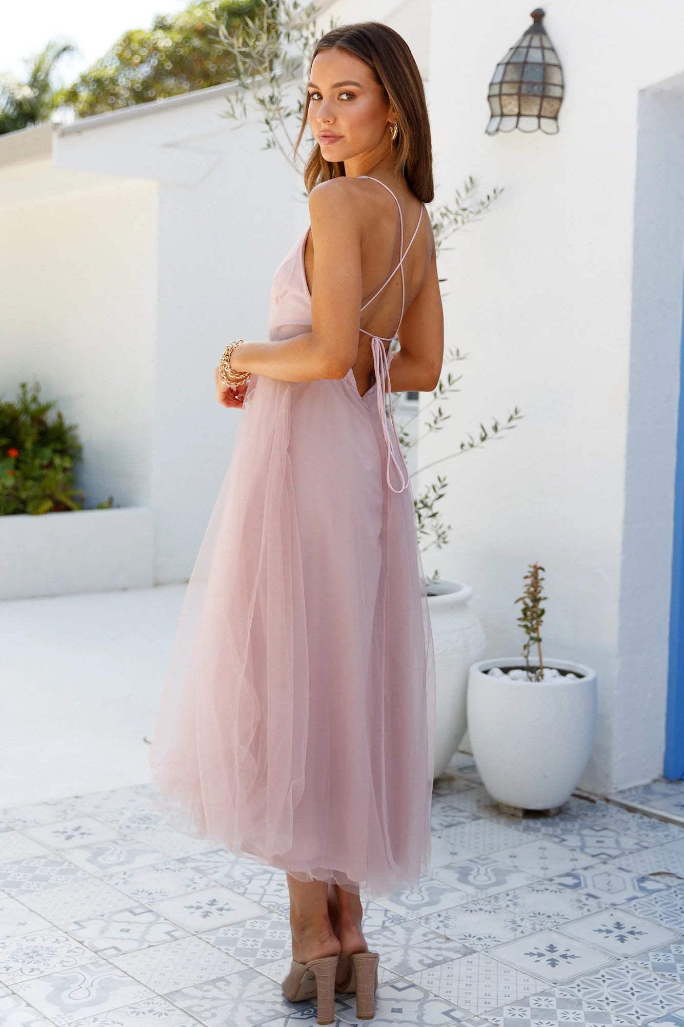 Kiss The Girl Midi Dress Blush