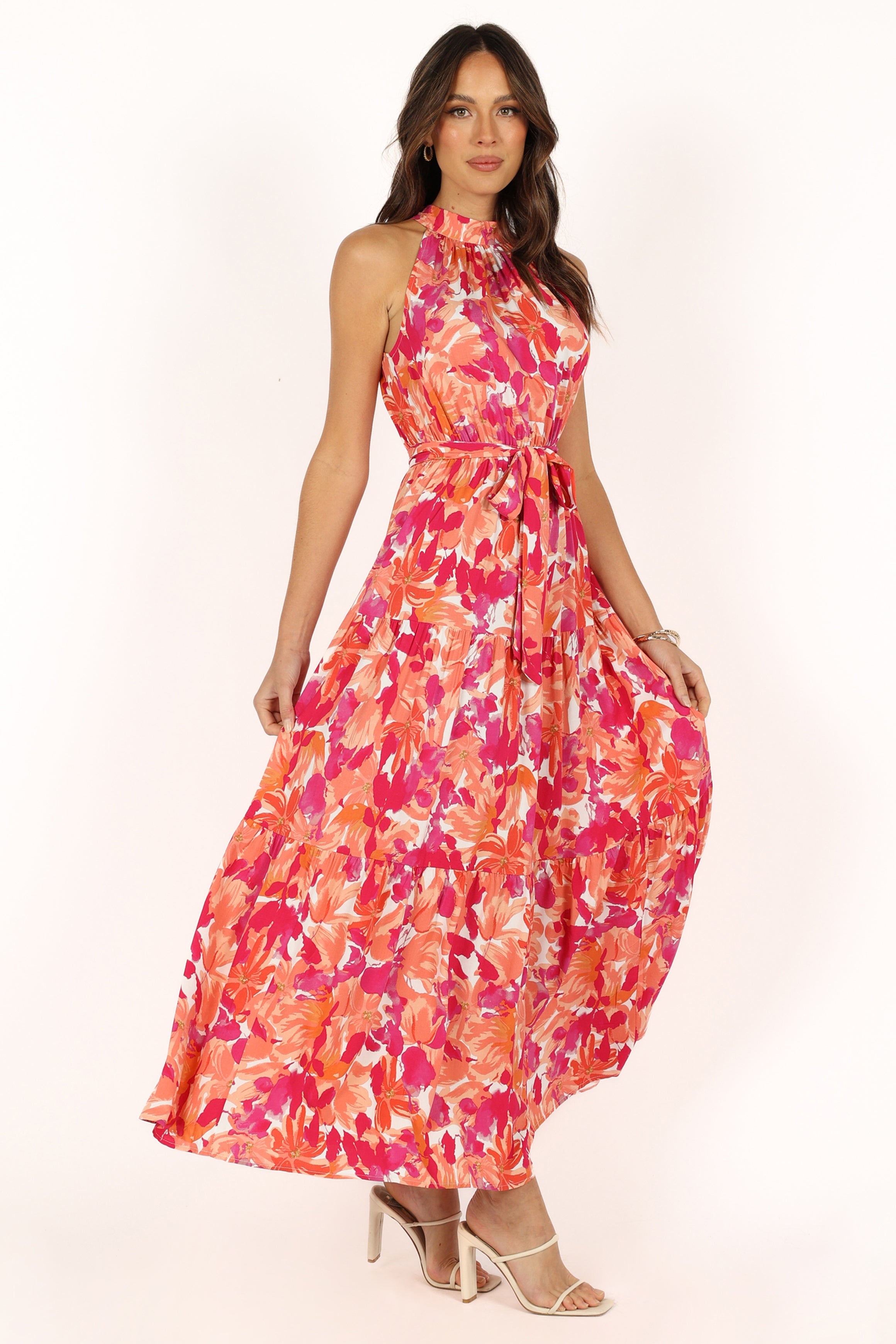 Caroline Maxi Dress - Red Orange