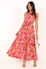 Caroline Maxi Dress - Red Orange