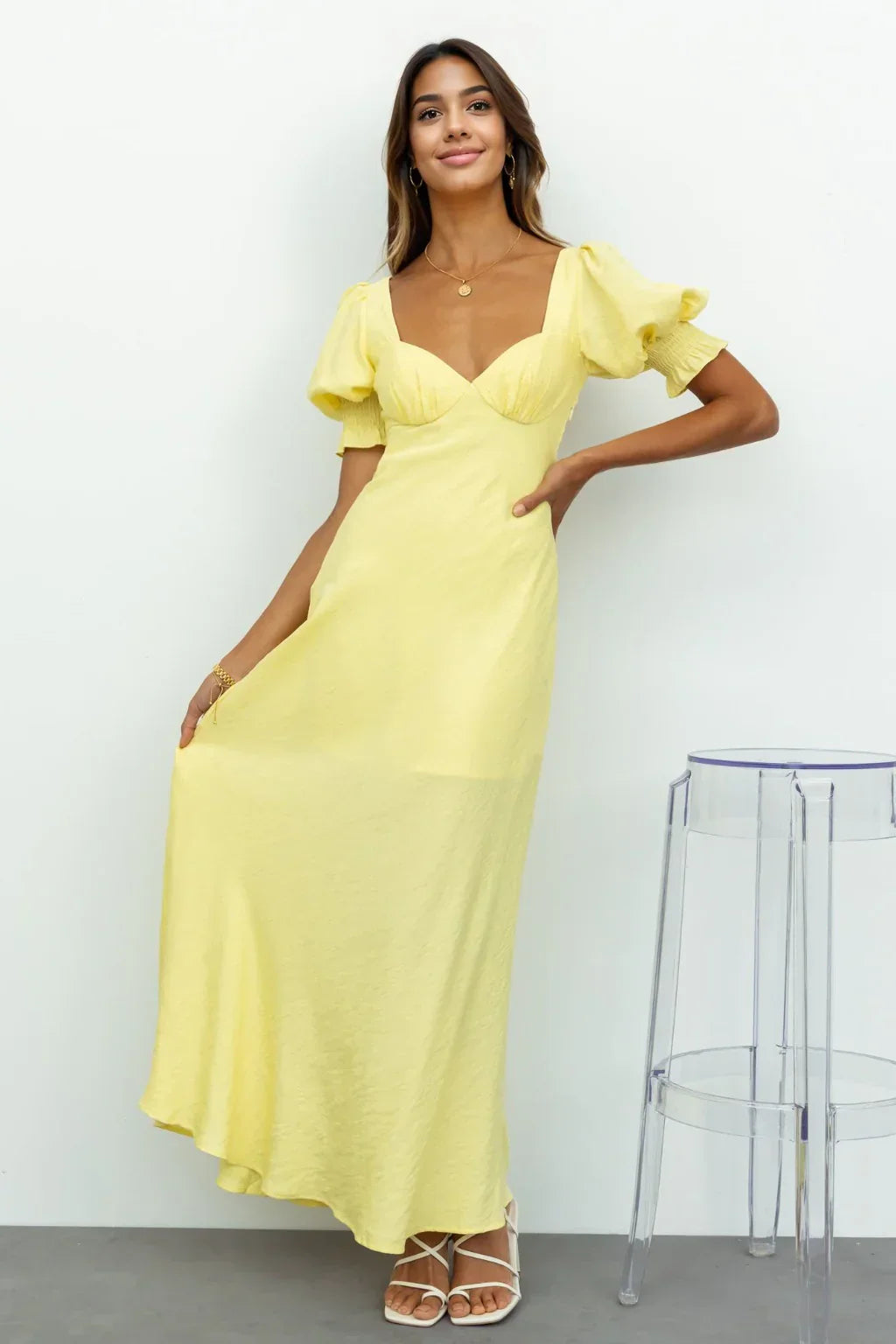 Love Rider Midi Dress Light Yellow