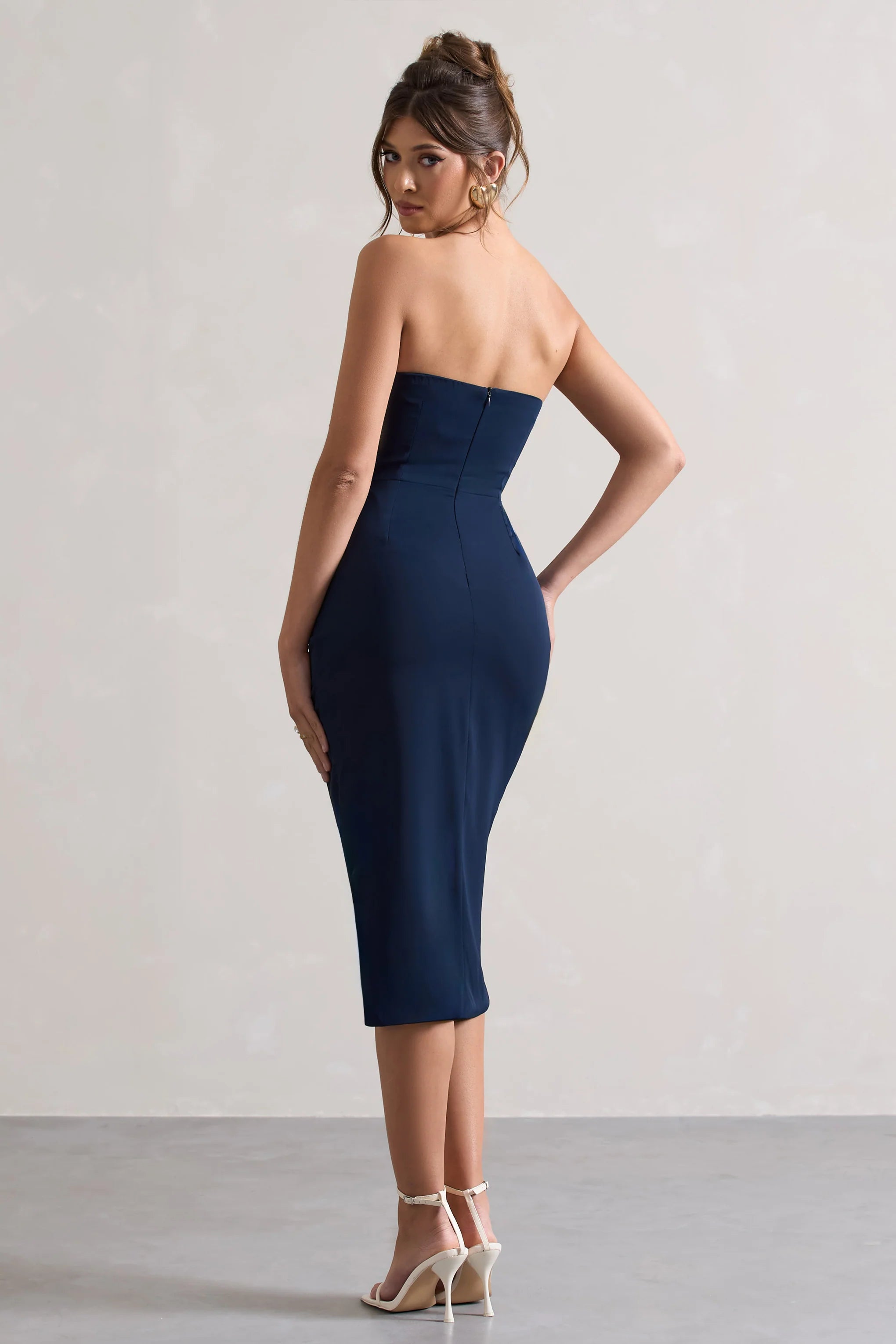 Soulmate | Navy Bandeau Midi dress