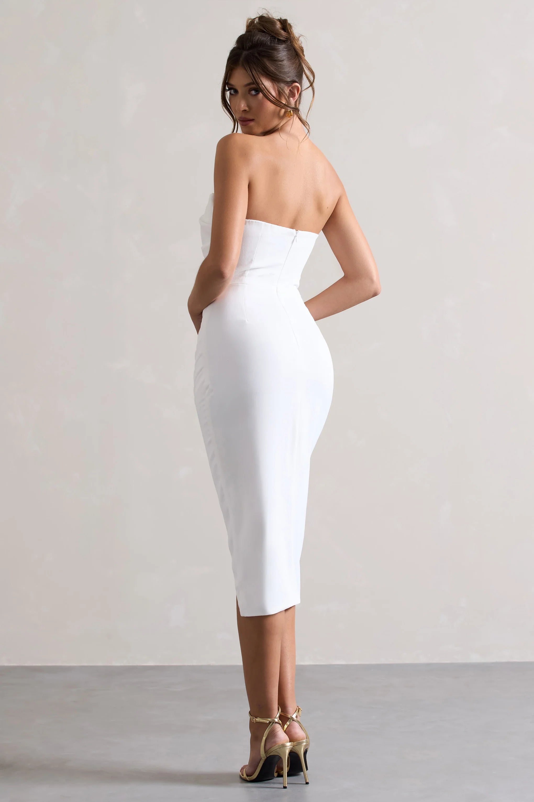 Soulmate | White Bandeau Midi dress